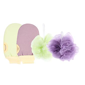 Exfoliating Bath Gloves with 8Pcs Shower Loofah Sponge for Bath