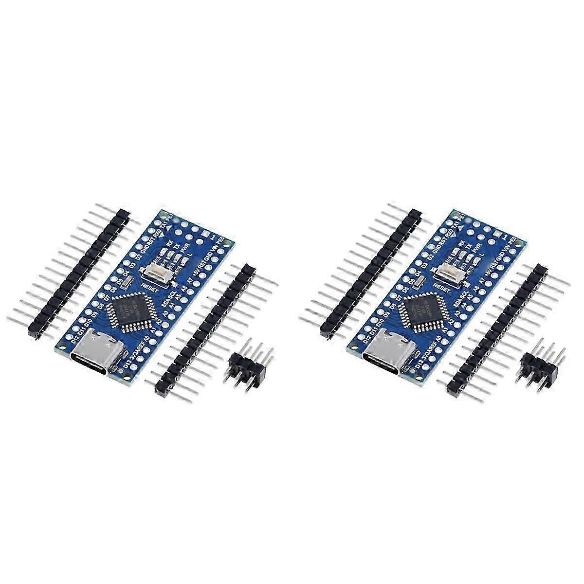 2Pcs for Type-C Nano Board V3.0 with PIN Headers Compatible with Electronics Development Board ATMEGA328P