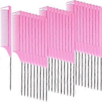 30 Peças Pente de Separação adequado para Tranças Cabelo Cauda de Rato Pente (Rosa)