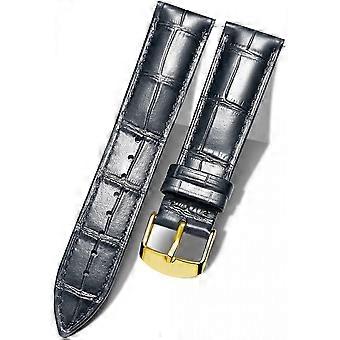 Genuine Leather Replacement Watch Band Multicolor Waterproof For Men Women, G-black (22mm) SU