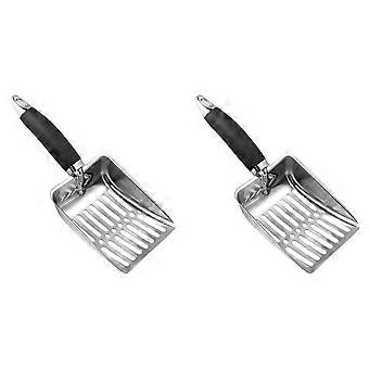 2X Cat Sand Cleaning for Dog Cat Clean Feces Supplies Cat Litter Shovel Pet Cleanning Tool Metal Long Handle