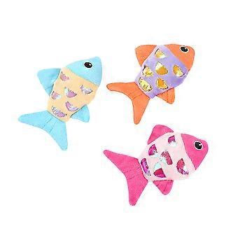 Cat Nip Plush Fish Toy for Educational Play 3Pcs Bite-Resistant Design