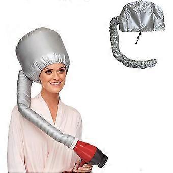 Cappuccio regolabile, tappo a vapore morbido portatile portatile, fermagli per capelli per asciugatura styling riccio condizionamento profondo (grigio)