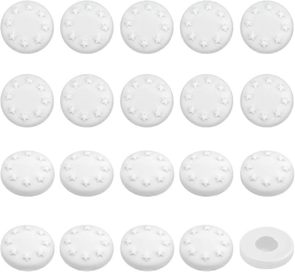Button Covers for Jeans Flat Round with Star White 19x5mm