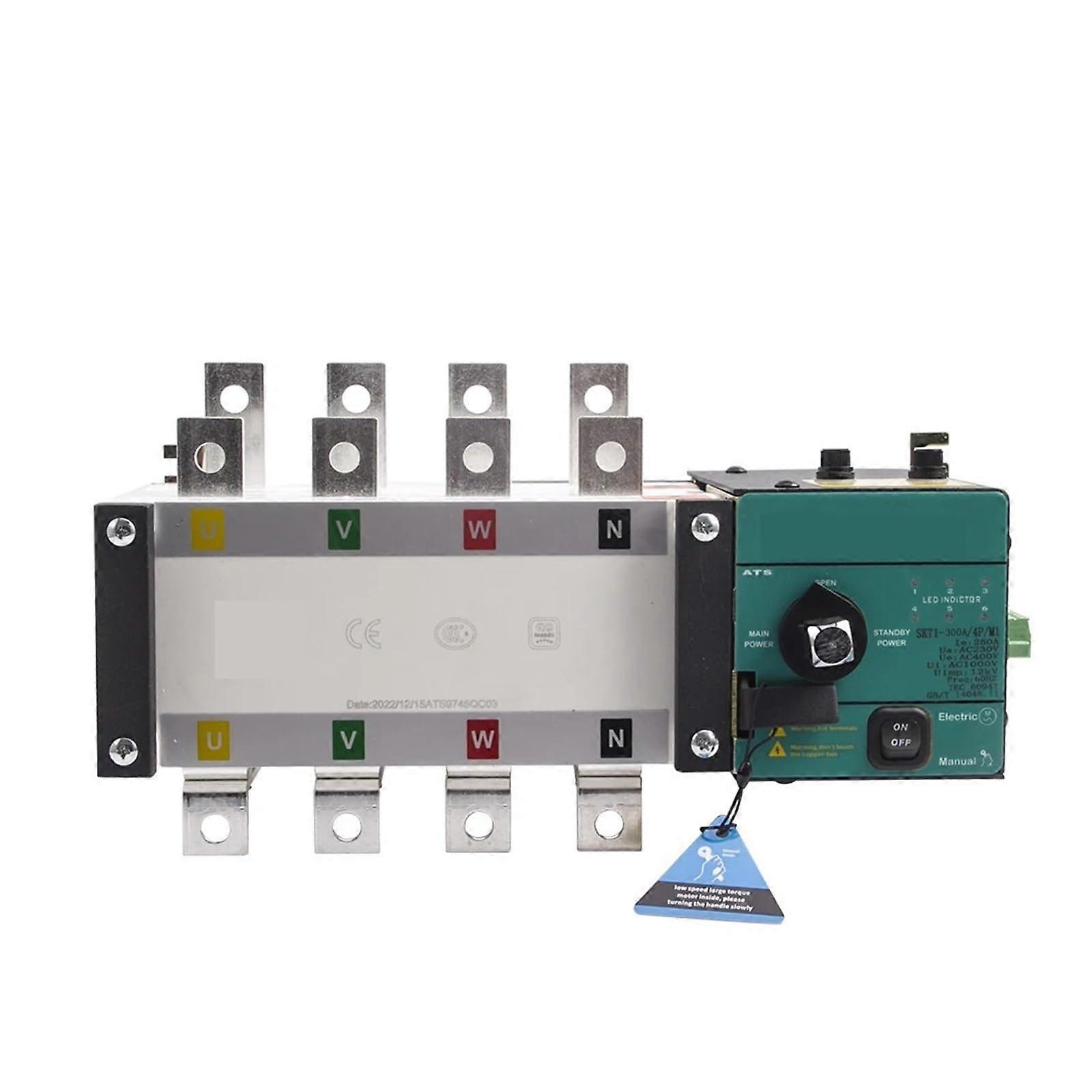 300 Amp Automatic Transfer Switch 4P 220V Dual Power Generator ATS for Control Module Panel
