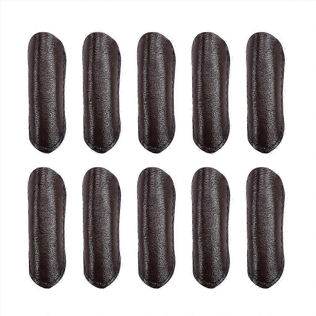 Leather Finger Protector Finger Thimble Guards Tools,Half Pack Brown