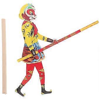 Handcrafted Wooden Monkey King Shadow Puppet Traditional Chinese Shadow Puppetry Toy