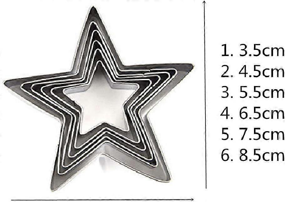 6 Pcs Star Shaped Cookie Cutter Set - Baking Decoration