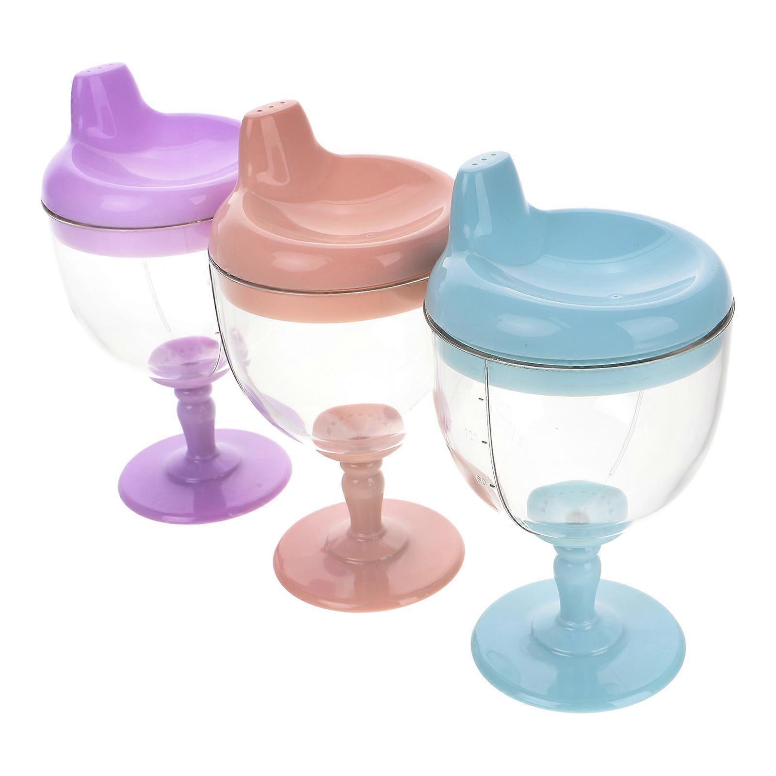 Glass Sippy Cups for Drinking Toddler 3Pcs Plastic Reusable Cups
