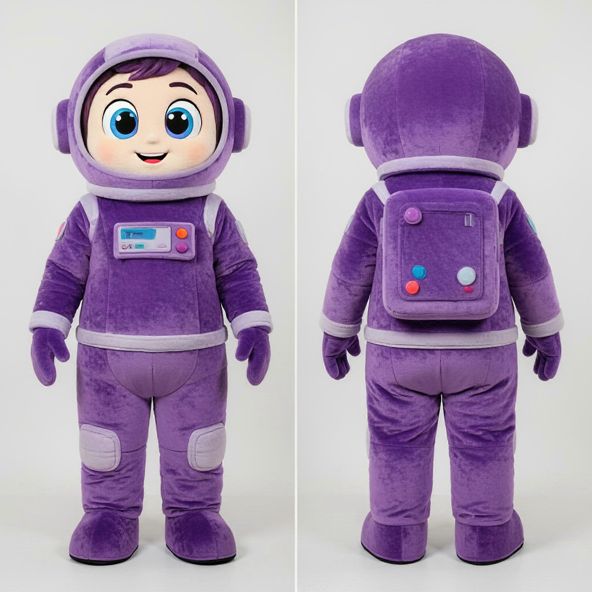 MASTICOT Purple Plush Rounded Astronaut Mascot