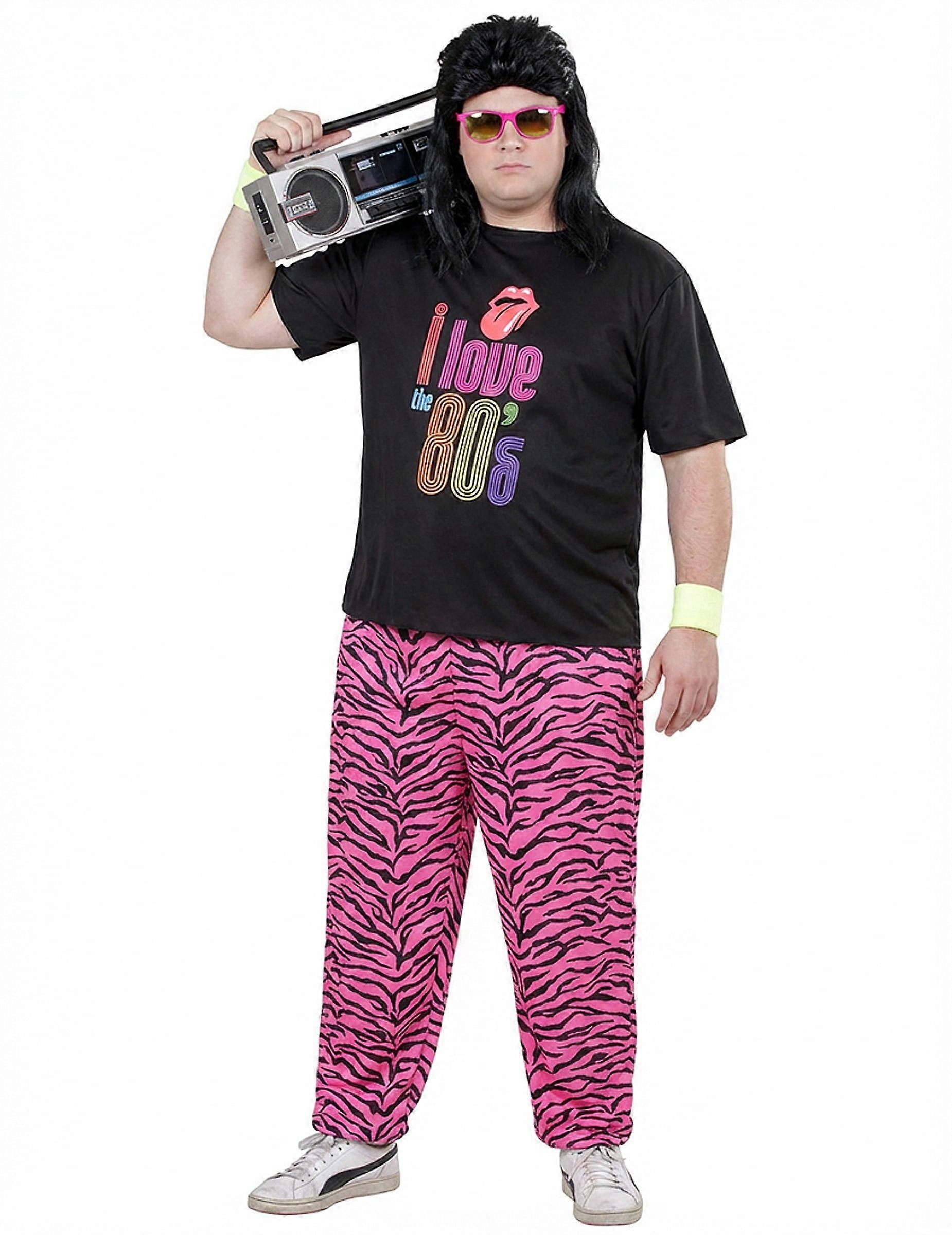 love 80's jogging costume for men, large size