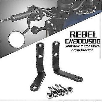 Accessori Moto in Alluminio Nero - Staffa Specchietti Retrovisori e Faretti per Honda Cmx 500/300 RebelP2025050900877
