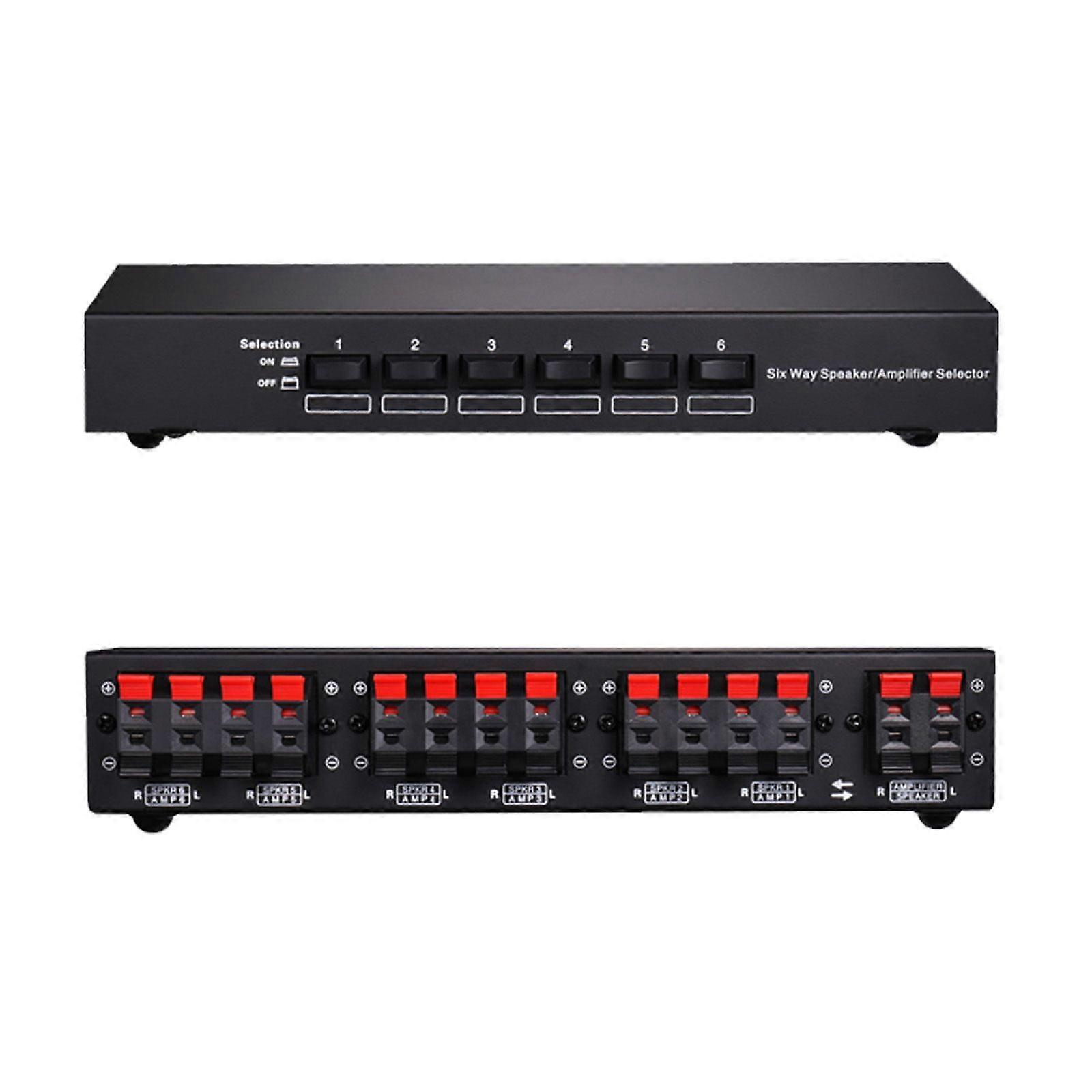6-way Stereo Speaker Selector Switch Amplifier Selector Bidirectional Switcherxk js