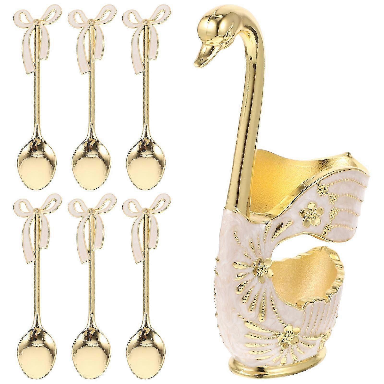 Spoon Rest Swan Shaped 2 Sets Tableware Spoon Holder Simple Kitchen Gift