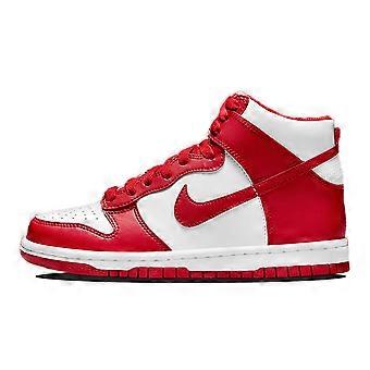Nike Dunk High Championship Hvit Rød Hvit Pløsmerke GS DB2179-106