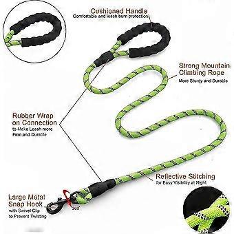 Resistant Braided Dog Leash with Soft Padded Handles and Highly Reflective Rope, 1.5 Meter