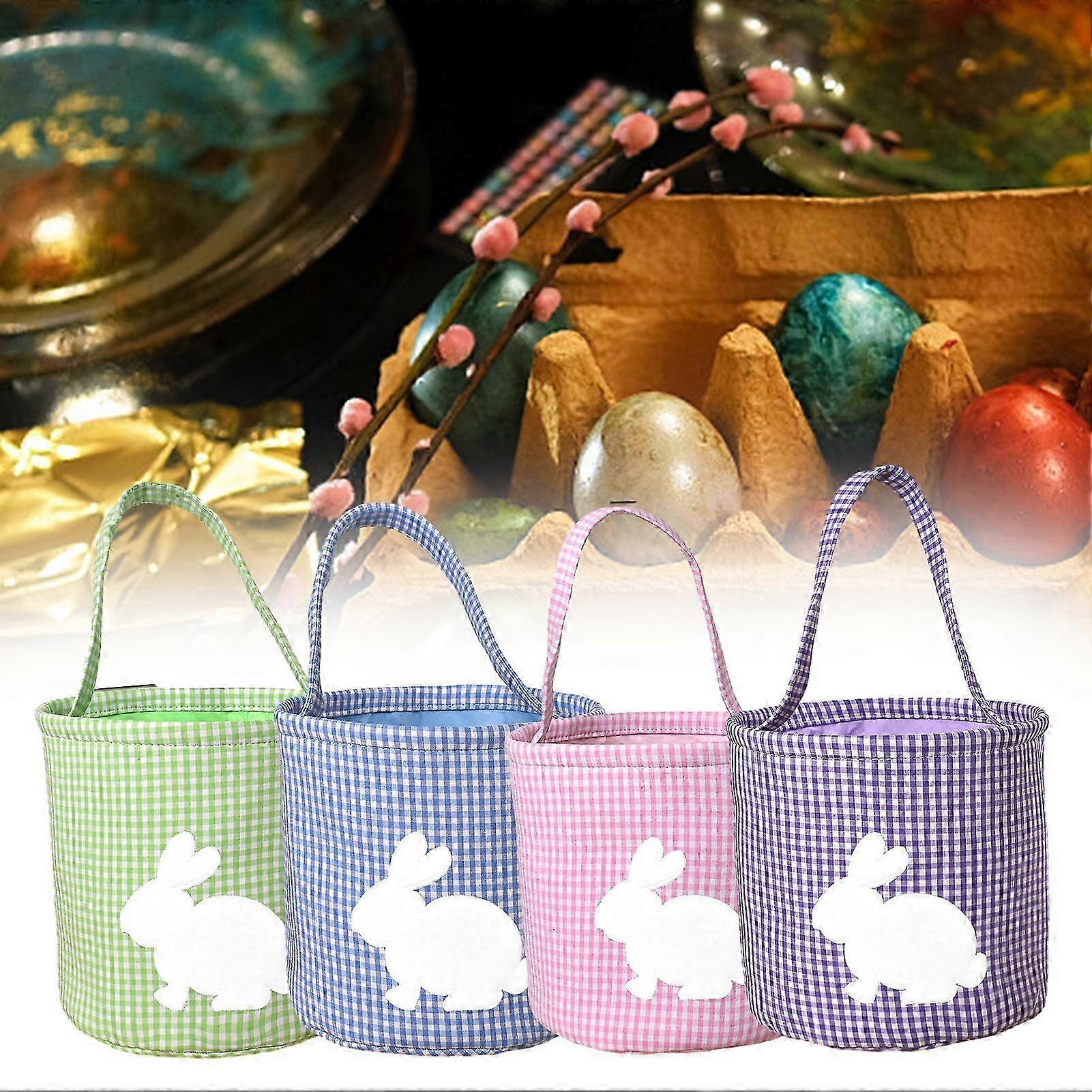 Cute Bunny Plaid Easter Tote
