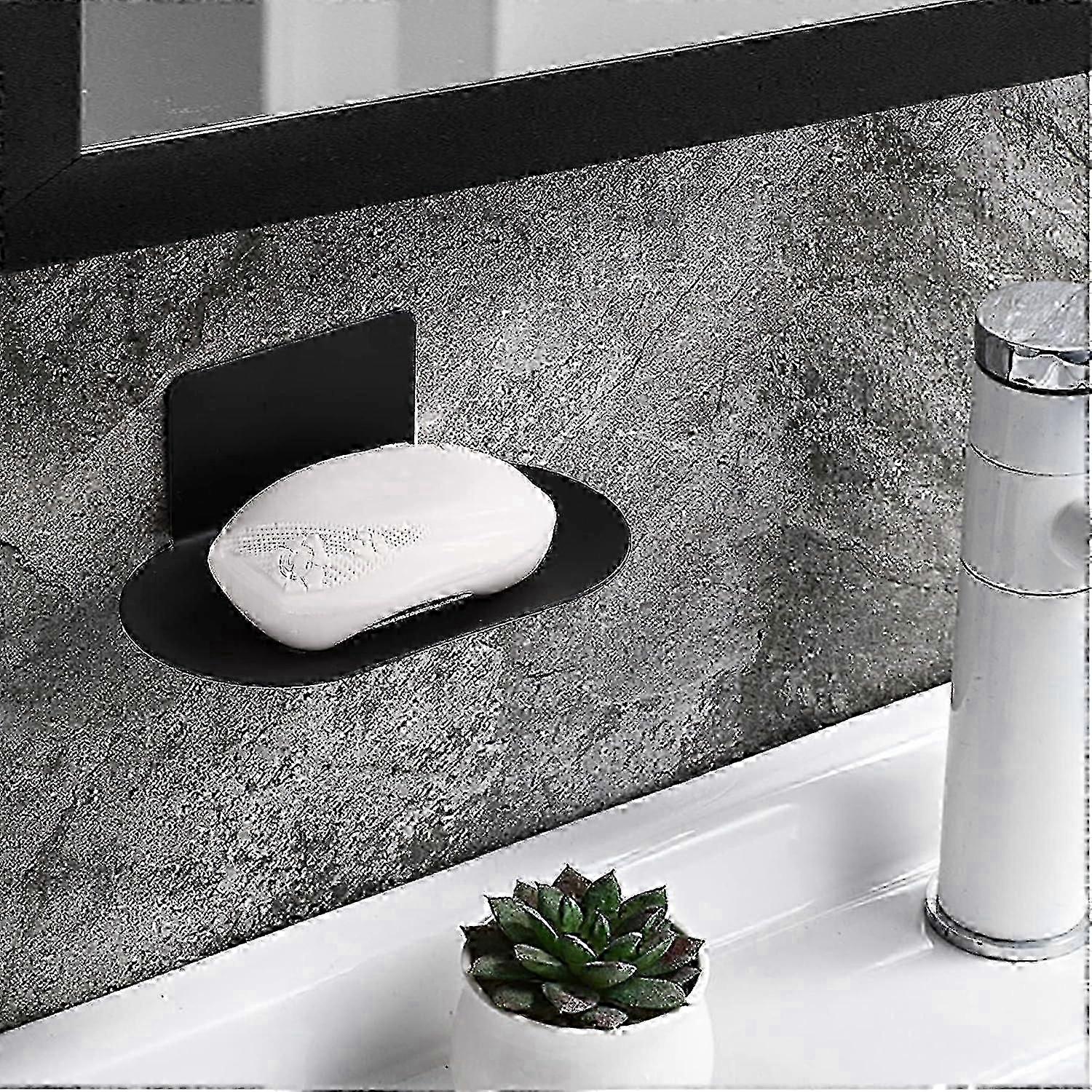 Adhesive Black Stainless Soap Holder