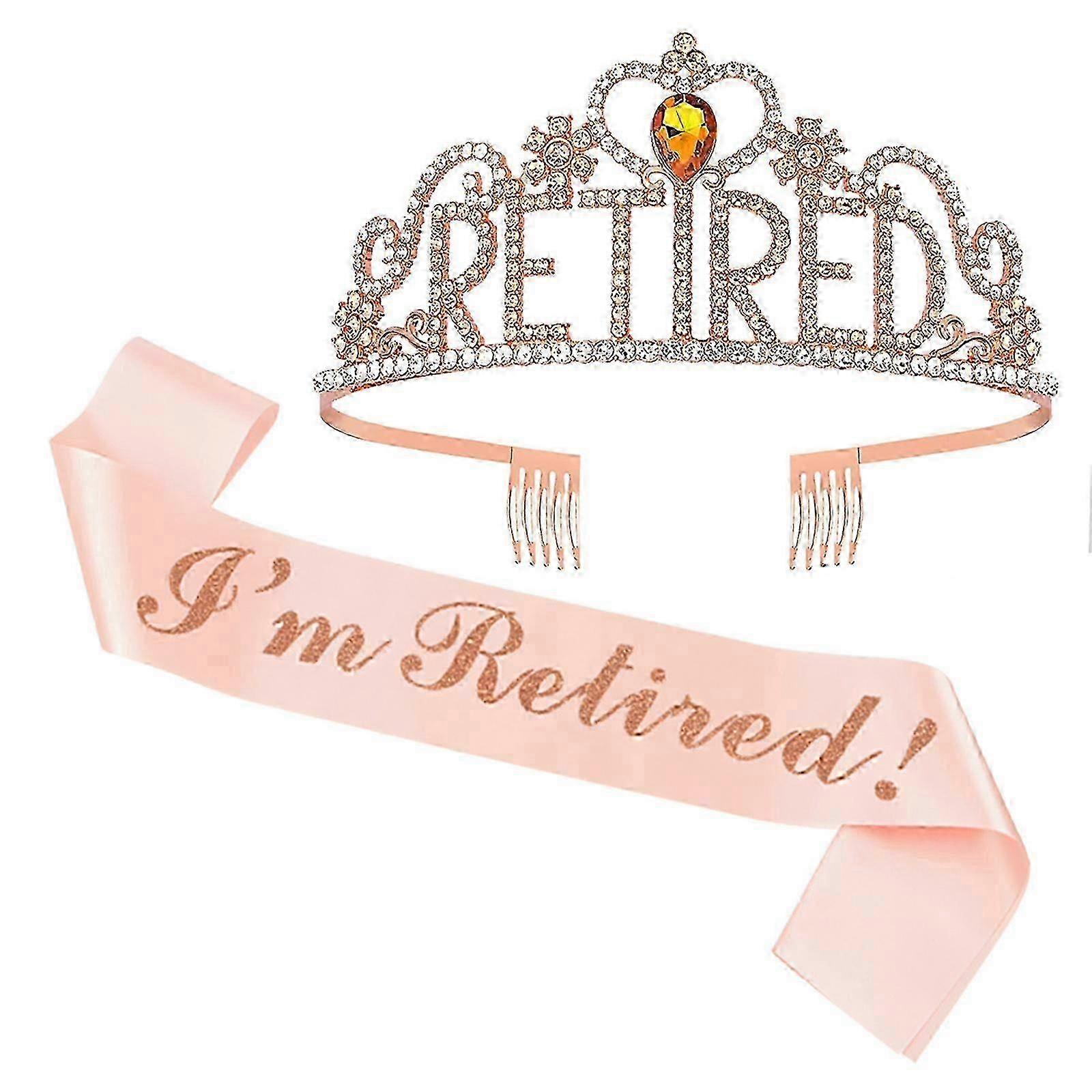 Rhinestone Tiara And Glitter Sash Set