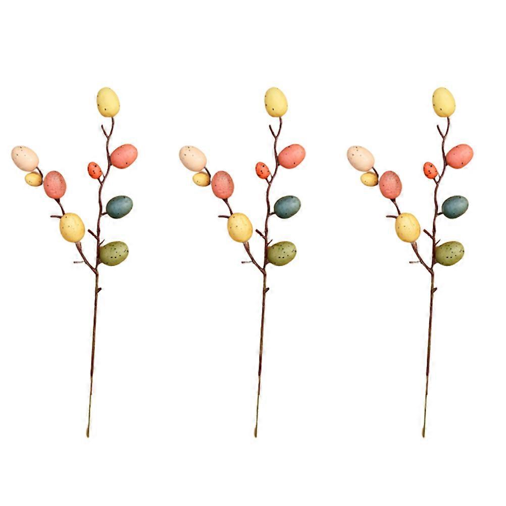 Easter Ornament Easter Adornment 3 Branches Flower Decor 2Pcs Set