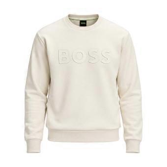 BOSS Salbo Tonal Logo Sweatshirt Open 
