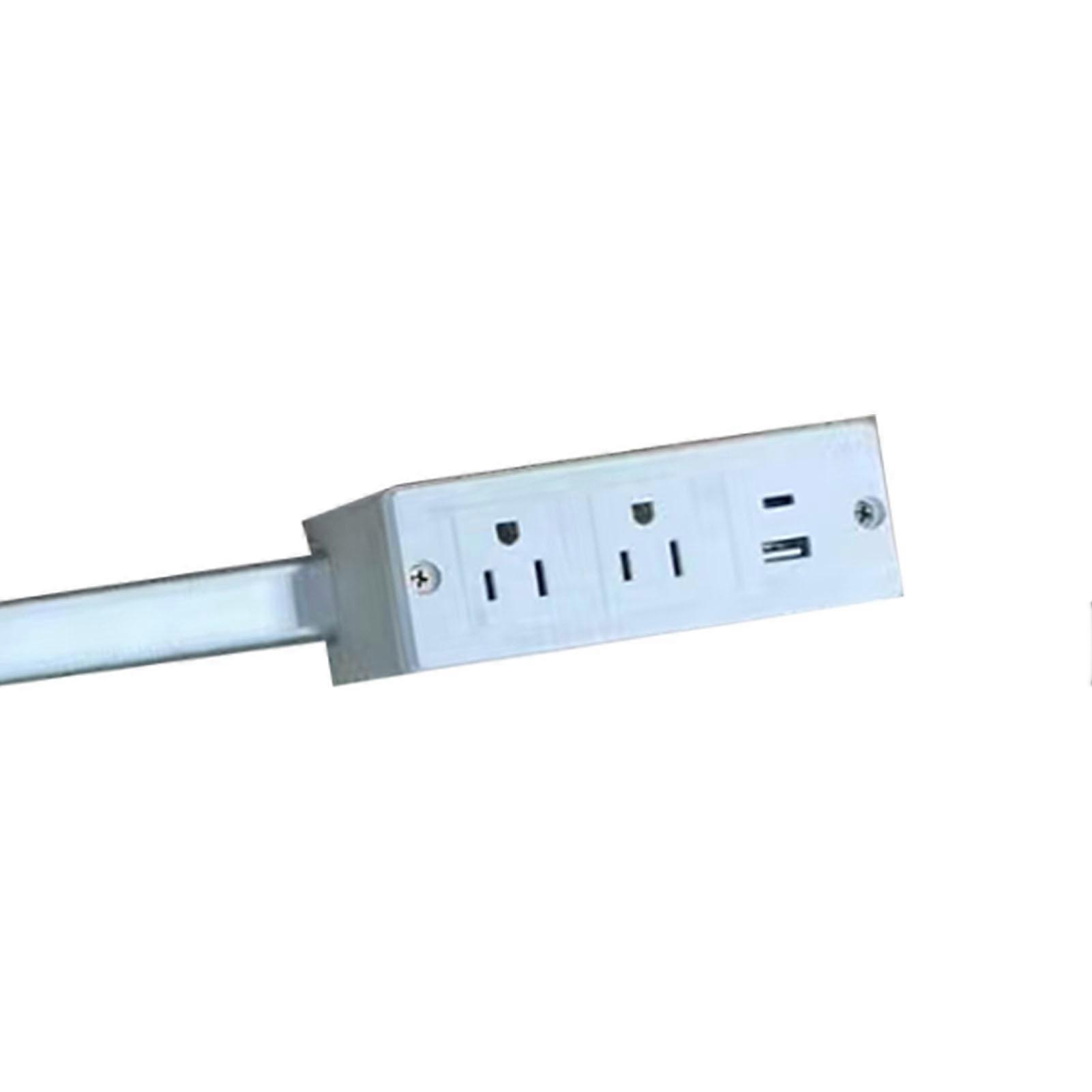 Power Outlet Extender 2xAC Sockets 1xUSB A 1xUSB C Extendable 180 Degree Rotatable Power Socket Expander for Sofa Bed US Plug