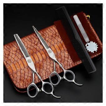 Professional Hair Cutting Scissors Set 6.0 Inch with Ergonomic Bamboo Handle and Precision Blades