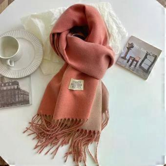 Women's luxury brand cashmere scarves, headscarves with pom-poms, shawls, cashmere shawls, small shawls - blush powder [XR]