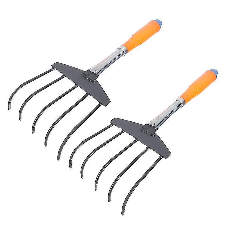 40X12cm Assorted Color Rakes 2pcs Multipurpose Rakes Five Teeth Gardening Rake Agricultural Tool Ran