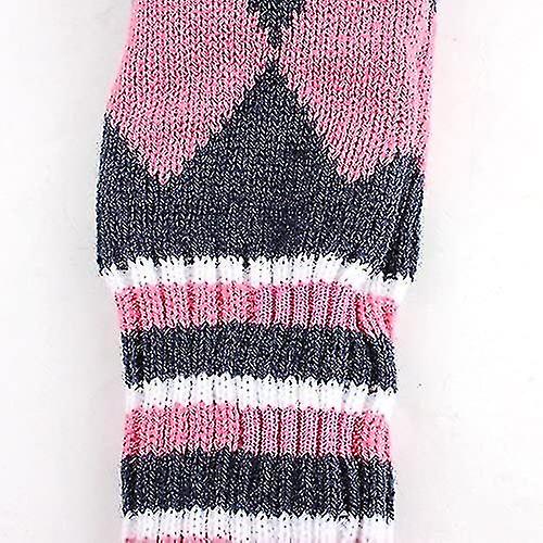 Golf Knit 3pcs Headcover Set Vintange Pom Pom Sock Covers 1-3-5 Pink & White New