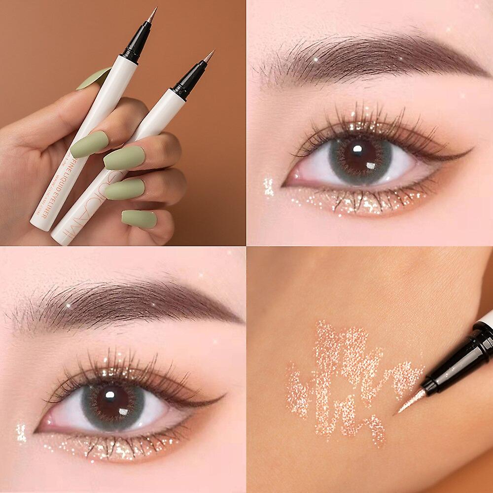 Diamond Glitter Eyeshadow Liner Pencil Face Makeup Highlighter Long Lasting Matte Pink Silkworm Champagne Gold Eyeliner Pen