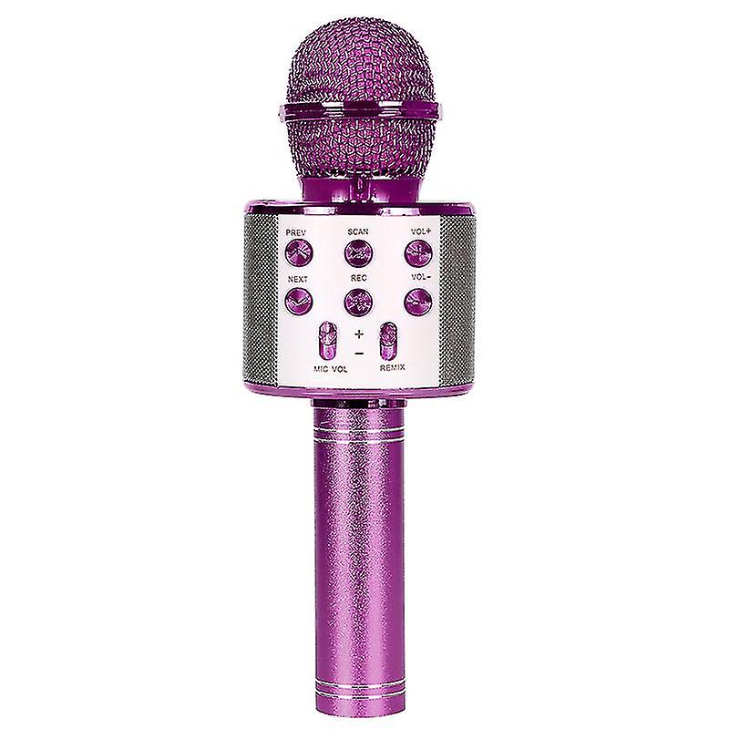 Wireless Bluetooth Karaoke Handheld Microphone, Home Ktv Player With Ios Computer Supportpurple