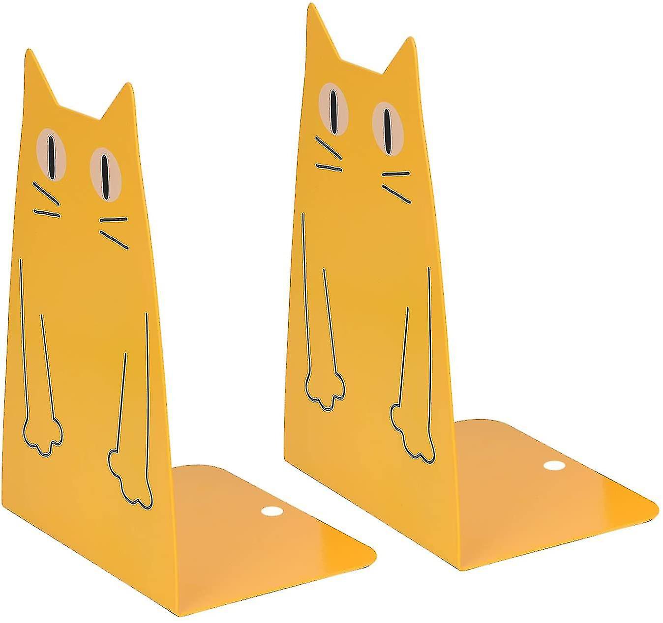 Bjxy Cat Metal Bookend, One Pairs Cute Large Heavy Duty Cat Fashion Style Bookend For School Library Shelf