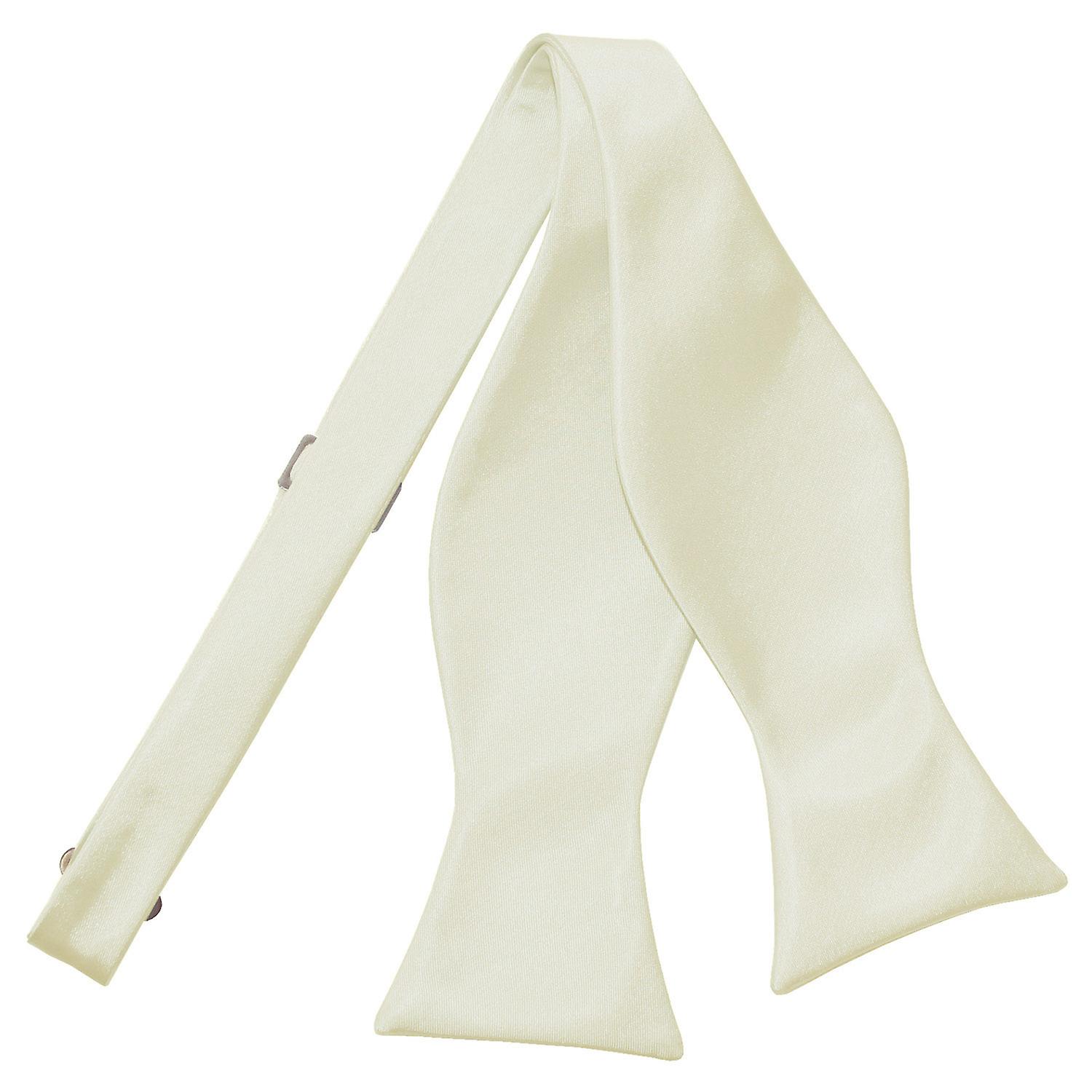 Ivory Plain Satin Self-Tie Bow Tie