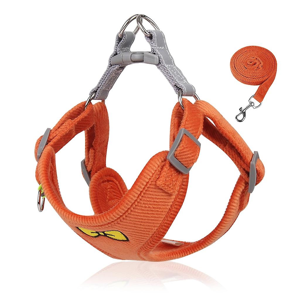 Pet Harness Leash Set Adjustable Back Reflective Strap Breathable Mesh Rope