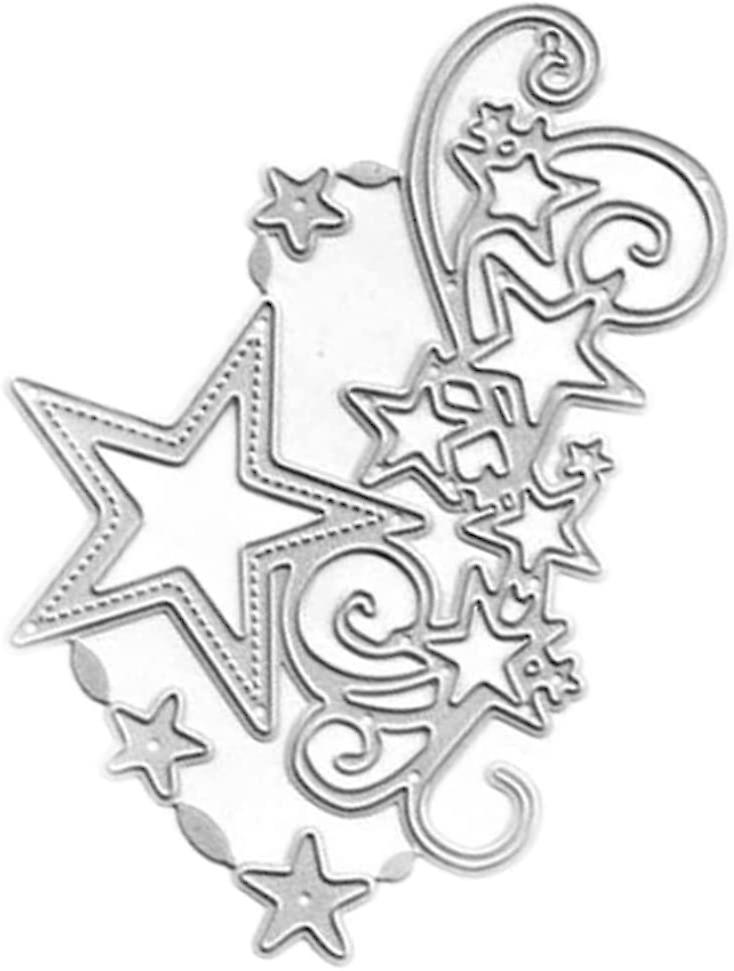 Cutting Dies, Rectangular Metalworking Cutting Dies, DIY Craft Stencil Tools for Card Making (Stars),