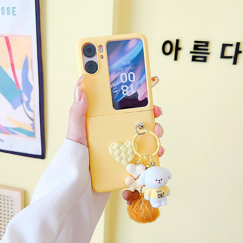 For Oppo Find N2 Flip Heart Silicone Case Cover Shell With Cartoon Ring Strap Uk