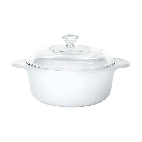 White pot with glass lid 1.25 L 1 unit