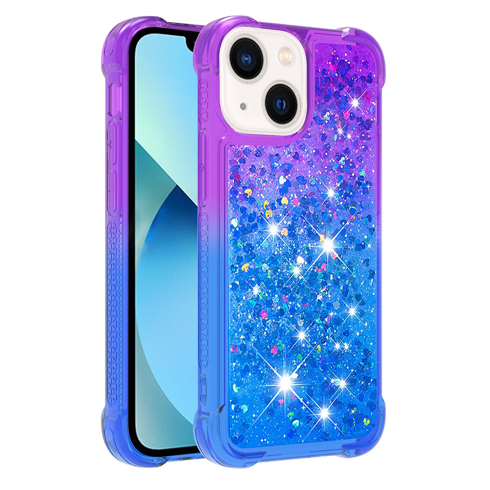 Case For Iphone 13 Liquid Glitter Funny Bling Shiny Crystal Flowing Sparkle Moving Cover Clear Bumper Compatible With Iphone 13