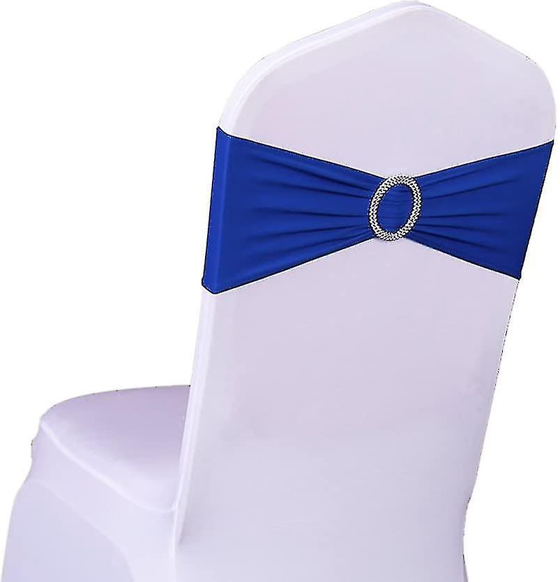 10 Pieces Elastic Slip on Chair Headband Buckle For Wedding Lycra Polyester And Spandex Chair Bow Na