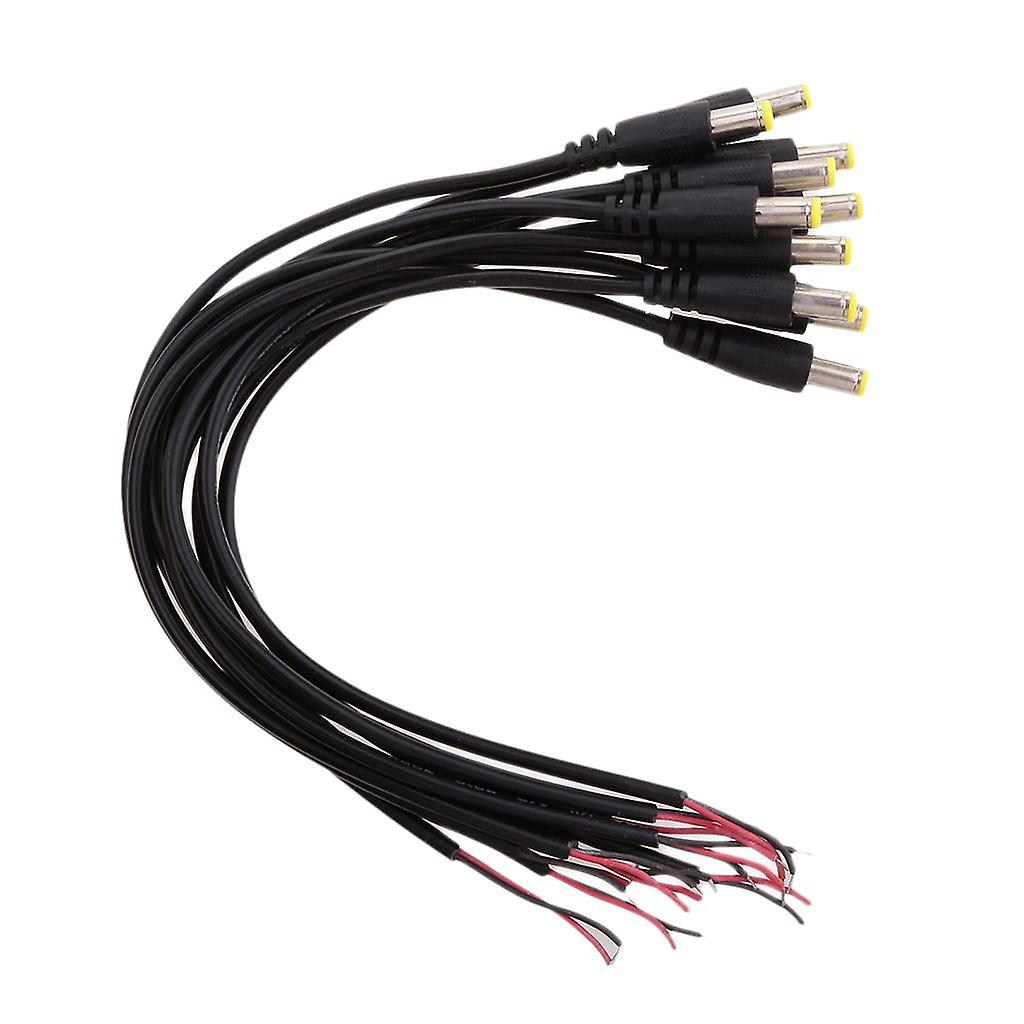 10 Pieces 12V 5.5x2.1mm Male DC Power Socket Jack Connector Cable Plug Wire