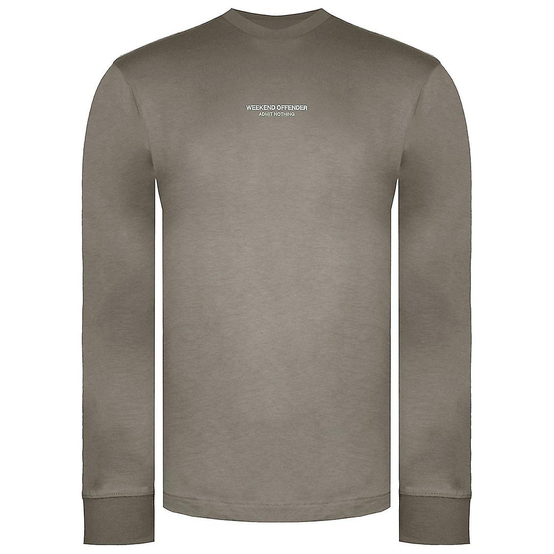Weekend Offender Crew Neck Long Sleeve Khaki Mens Brantford Top WOSTS542 WOSTS542 BRANTFORD DARK KHAKI
