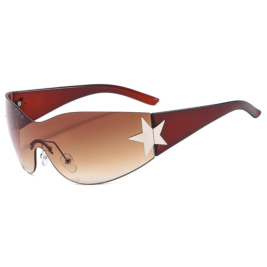 Star Sunglasses One Piece Big Shades Travel Vacation Driving Protection Lens