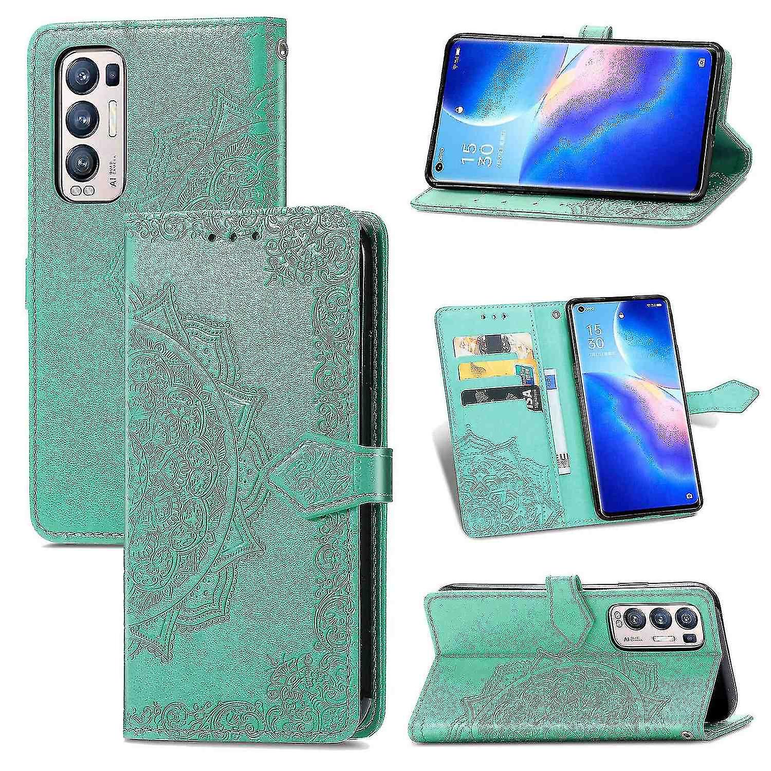 Compatible With Oppofind X3 Neo Case Leather Wallet Cover Emboss Mandala Magnetic Flip Protection Sh