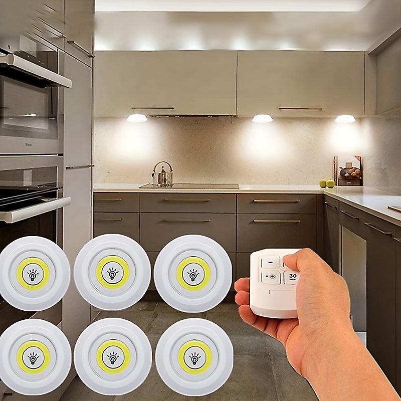 3pcs Led Under Cabinet Light Dimmable Cob Night Light With Remote Control Cabinet Lights For Wardrobe Cupboard Closet Kitchen