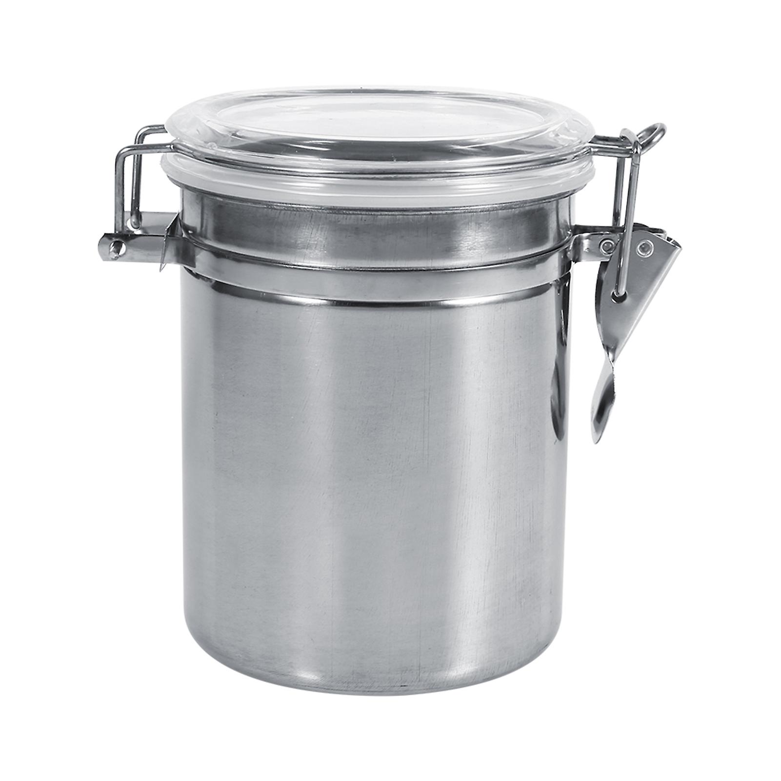 Stainless Steel Kitchen Storage Container Bottle L 3.7x5.3in Silver