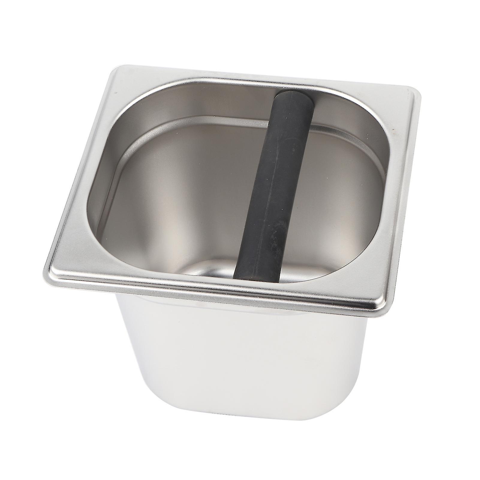 Stainless Steel Espresso Tap Box Container L with Rubber Strip for Coffee Machines, Durable and Stylish Design