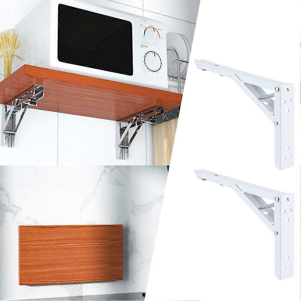 2PCS Triangular Folding Brackets Wall Shelf Table Support Metal Heavy Duty Fixing Bracket