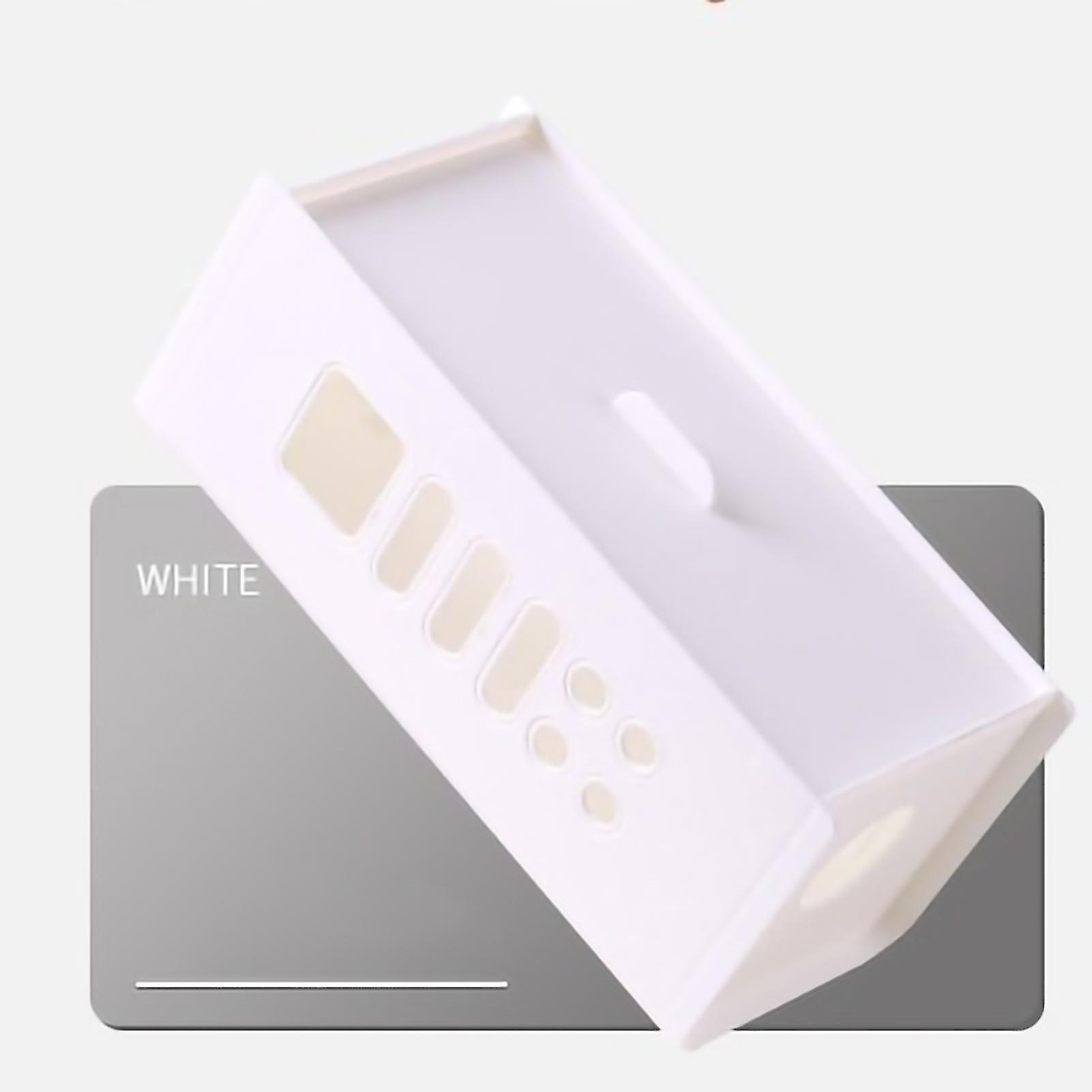 Compact White Plastic Cable Organizer for Desks and TVs