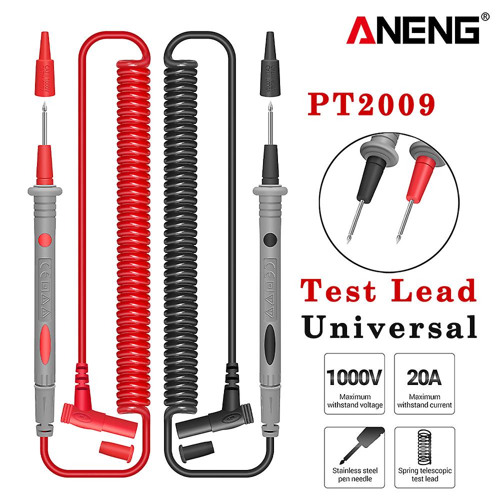 Aneng 20a 1000v Digital Multimeter Probe Soft-silicone-wire Needle-tip Universal Test Leads With Alligator Clip For Led Tester